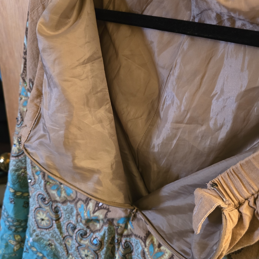 Coldwater Creek Turquoise and Brown Paisley Skirt - Picture 4 of 5